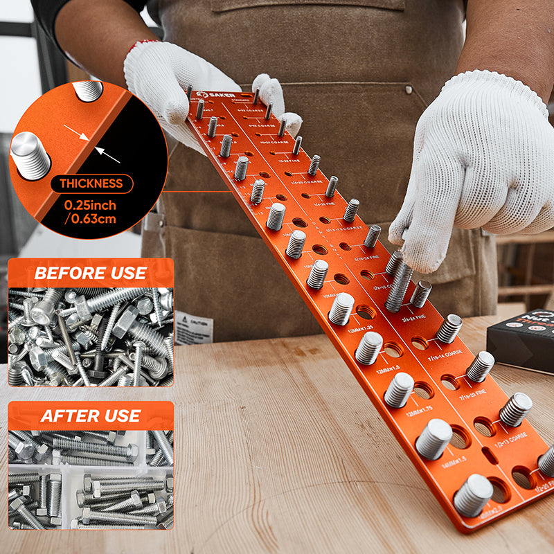 Universal Thread Identifier Tool - SAKER® Nut and Bolt Thread Checker