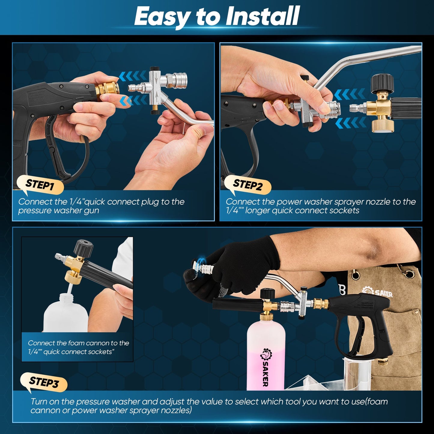 Sakerplus Foam Cannon Dual Connector Accessory