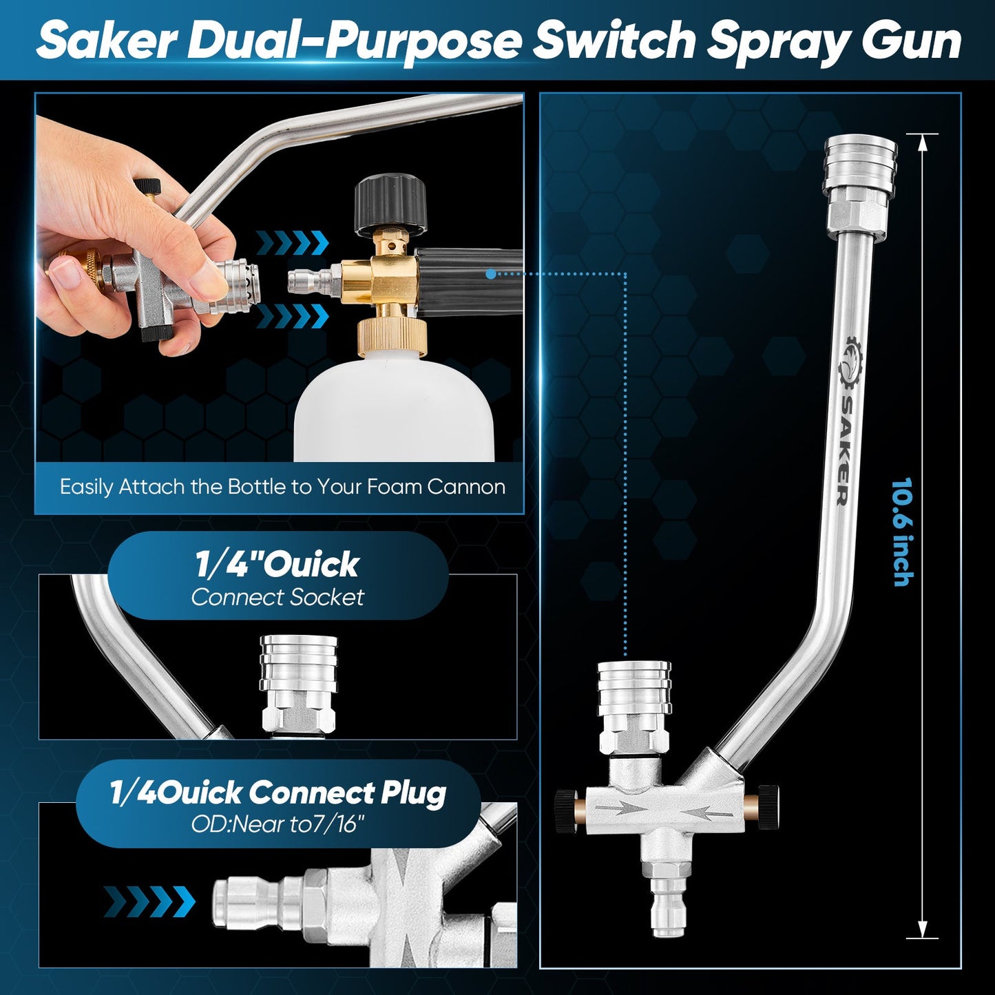 Sakerplus Foam Cannon Dual Connector Accessory