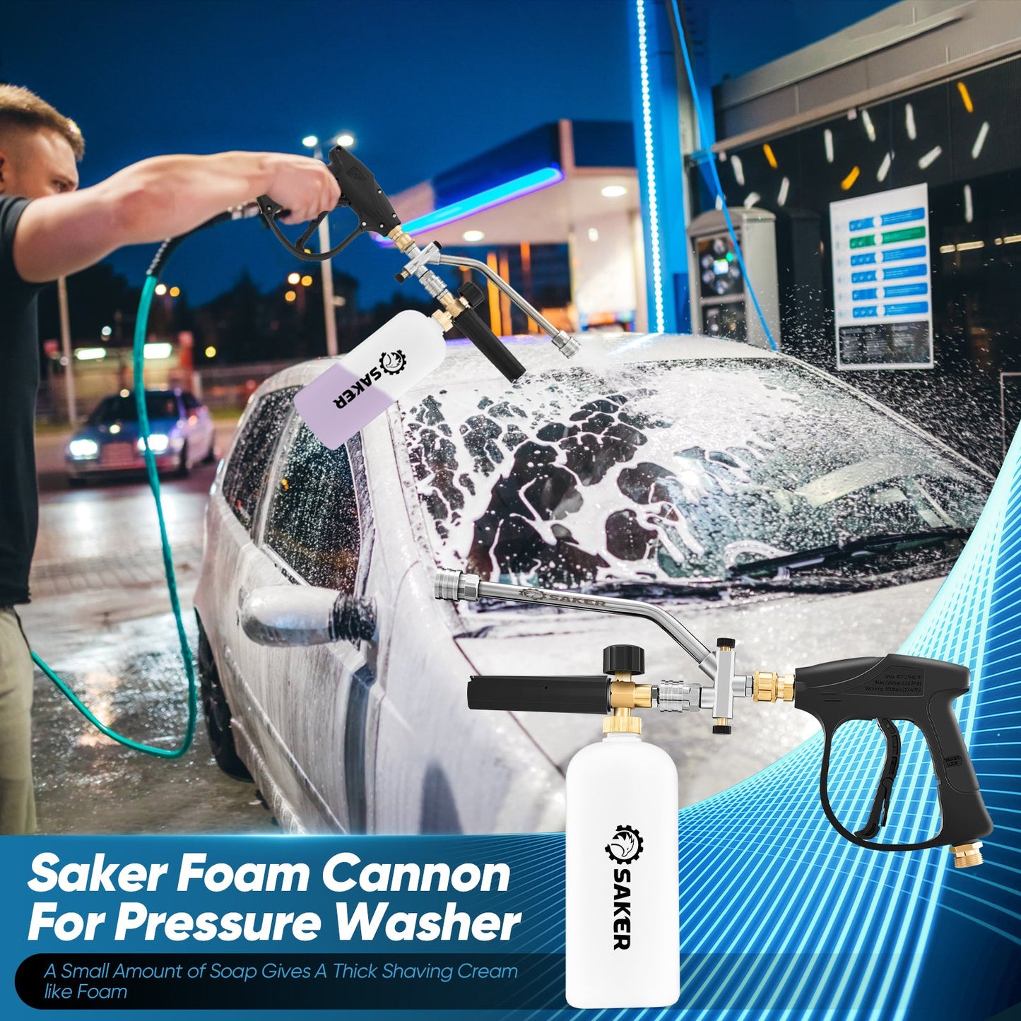 Sakerplus Foam Cannon Dual Connector Accessory