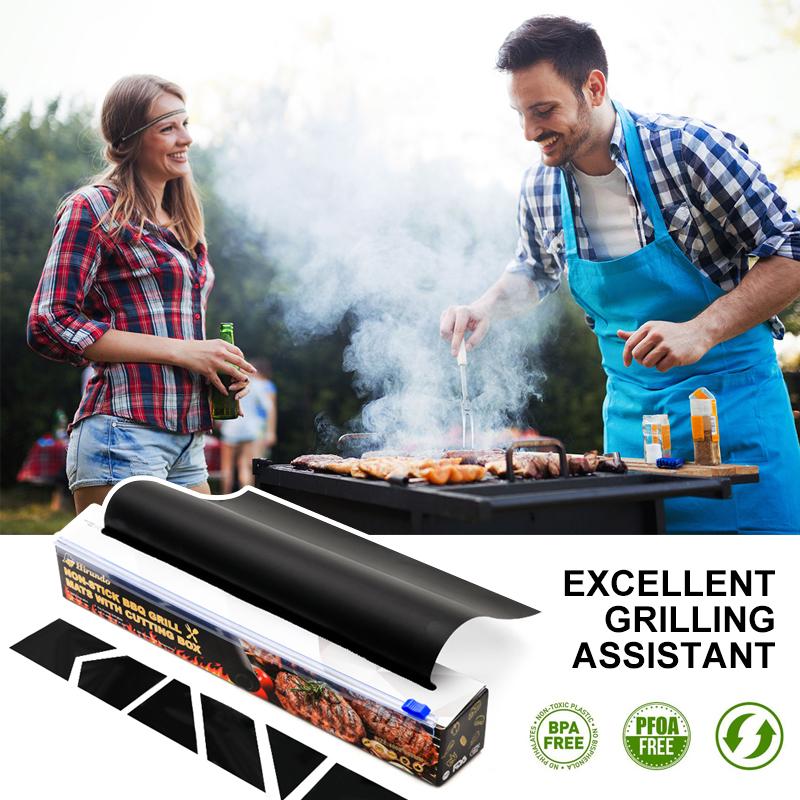 Hirundo Non-Stick BBQ Grill Mats with cutting box
