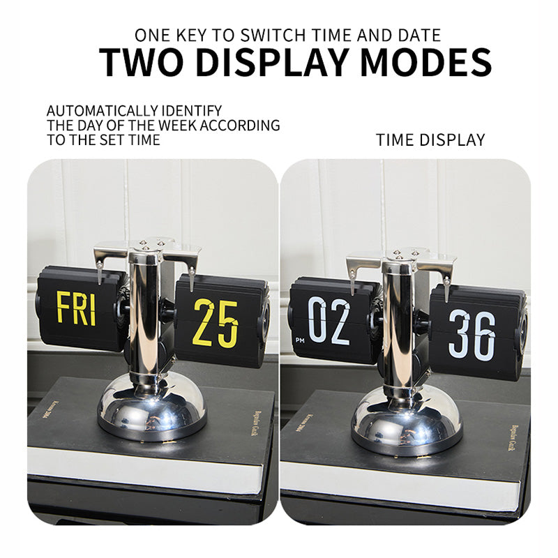 Sakerplus Mechanical Auto Flip Desk Clock