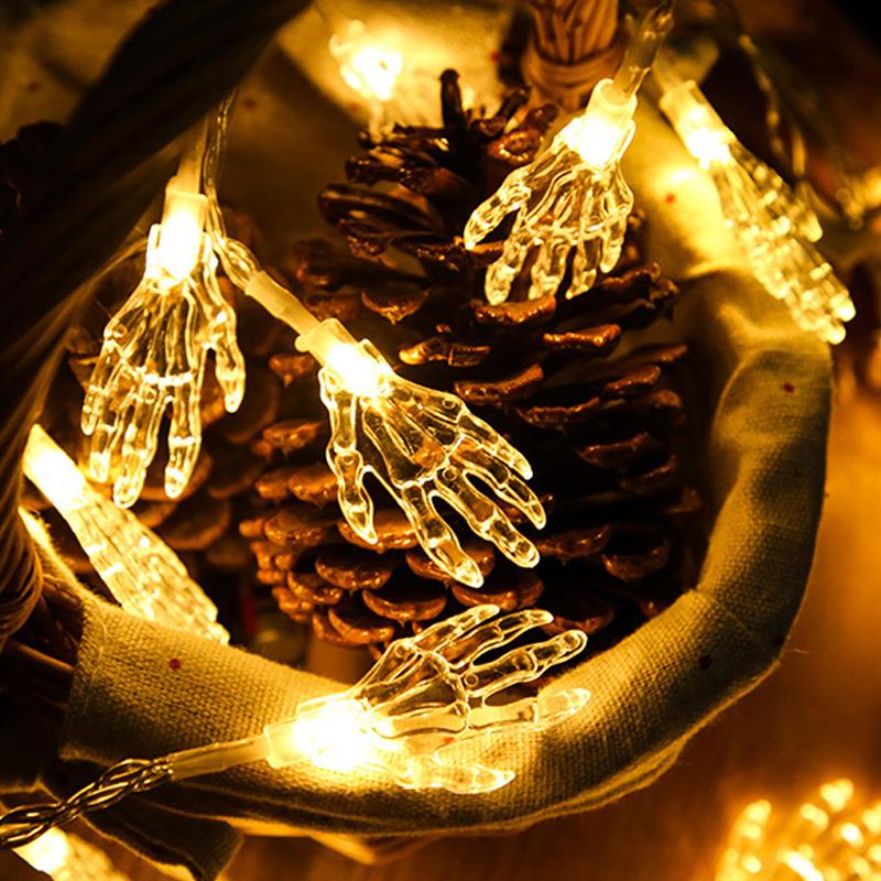 Saker Halloween Skull Hand String Lights