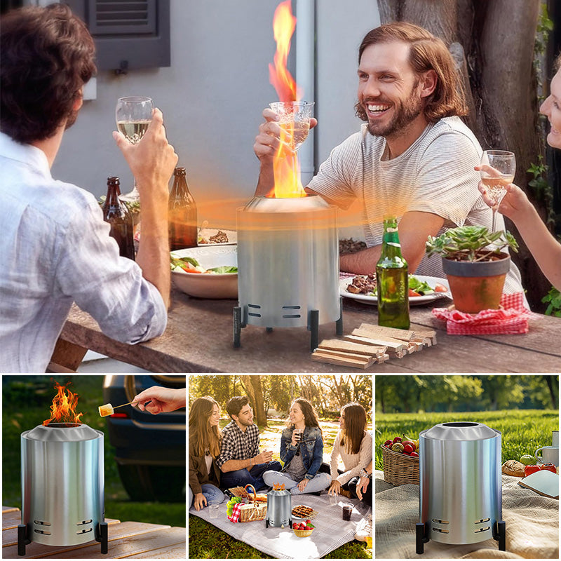 Sakerplus Tabletop Stainless Steel Fire Pit