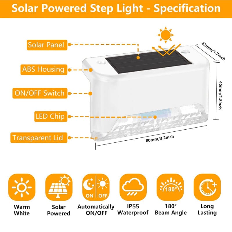 Saker Solar Deck Lights Outdoor 4 Pack
