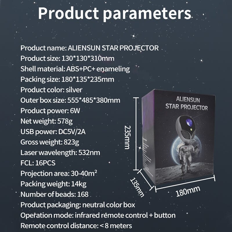 Saker Talking Night Light Star Projector