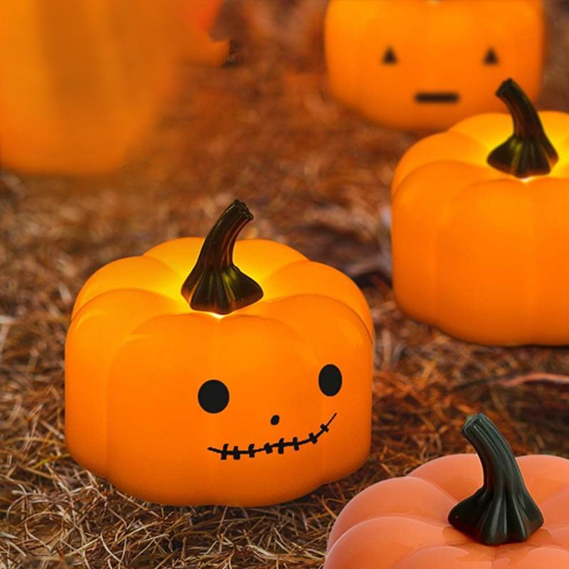 Flickering Small Pumpkin Tea Lights