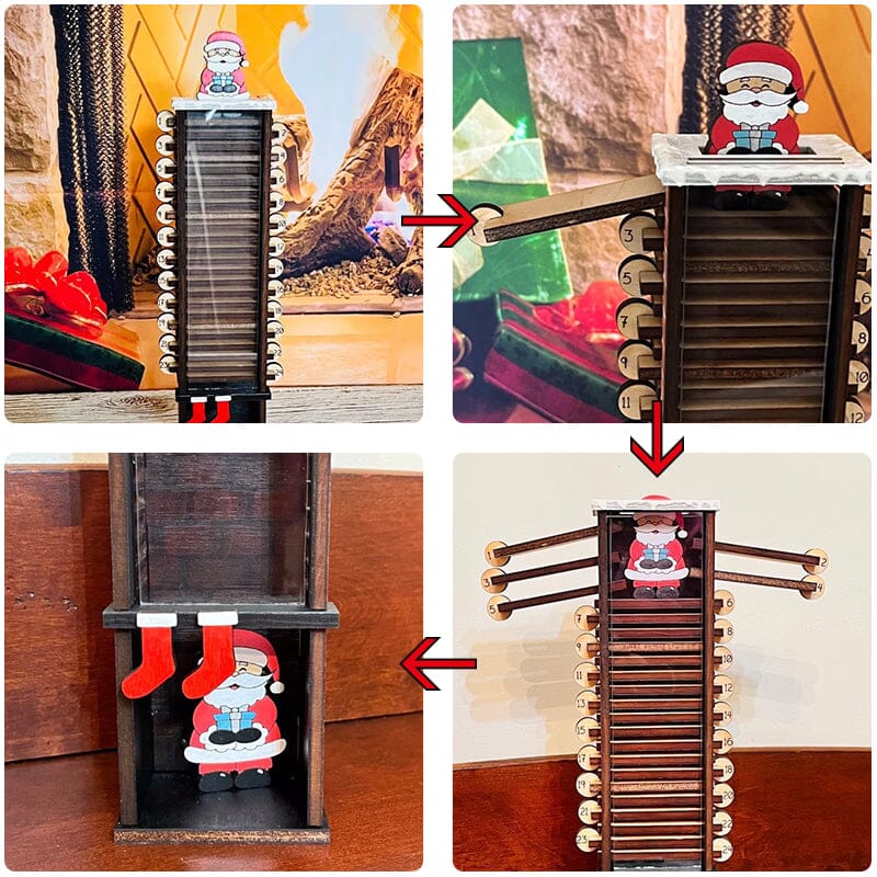 SAKER® Santa Down the Chimney Countdown Advent Calendar