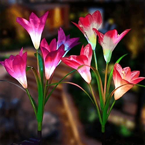 Solar Powered LED Flower Stake Set