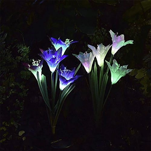 Solar Powered LED Flower Stake Set