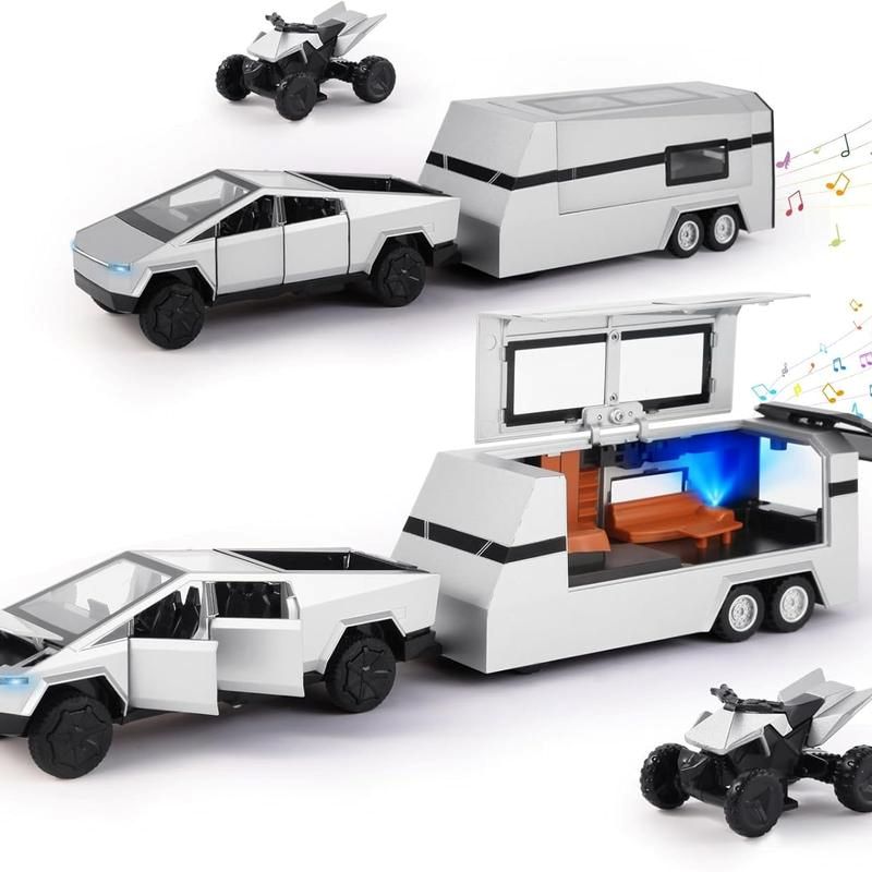 Sakerplus® Truck And RV Trailer Toy Set