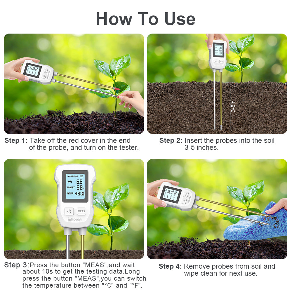 Saker 3 in 1 Digital Plant Soil Moisture Meter