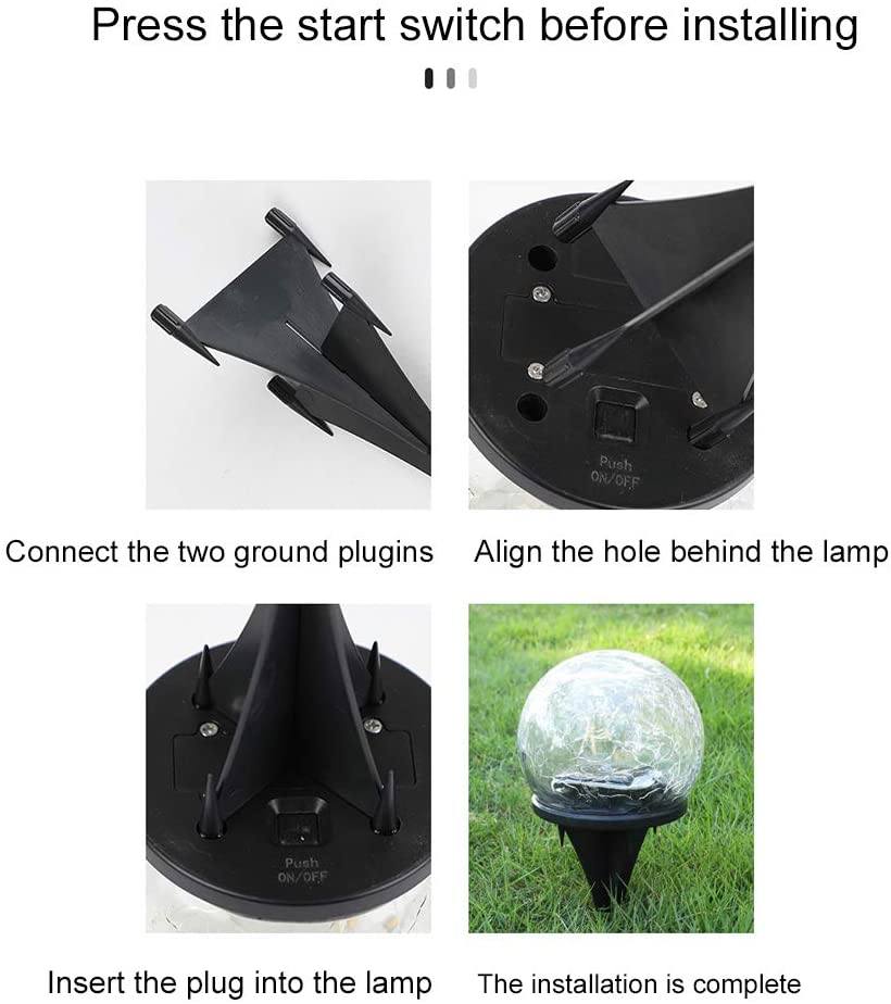 Solar LED Crackle Glass Ball Ground Lights