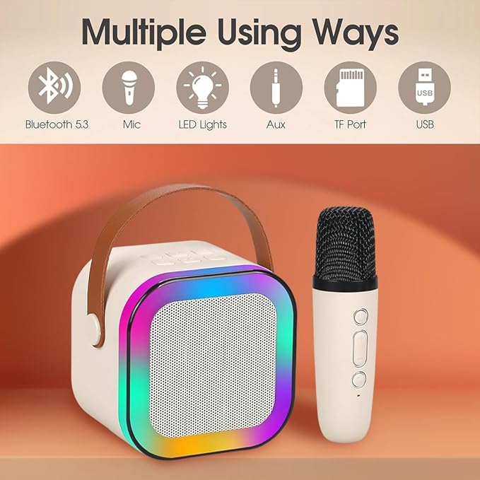 SAKER Portable Wireless Karaoke Speaker with Microphone