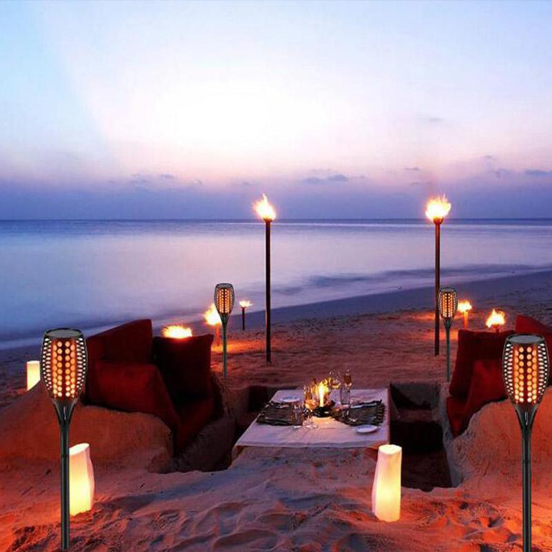 LED Solar Path Torch Light Dancing Flame Lamp