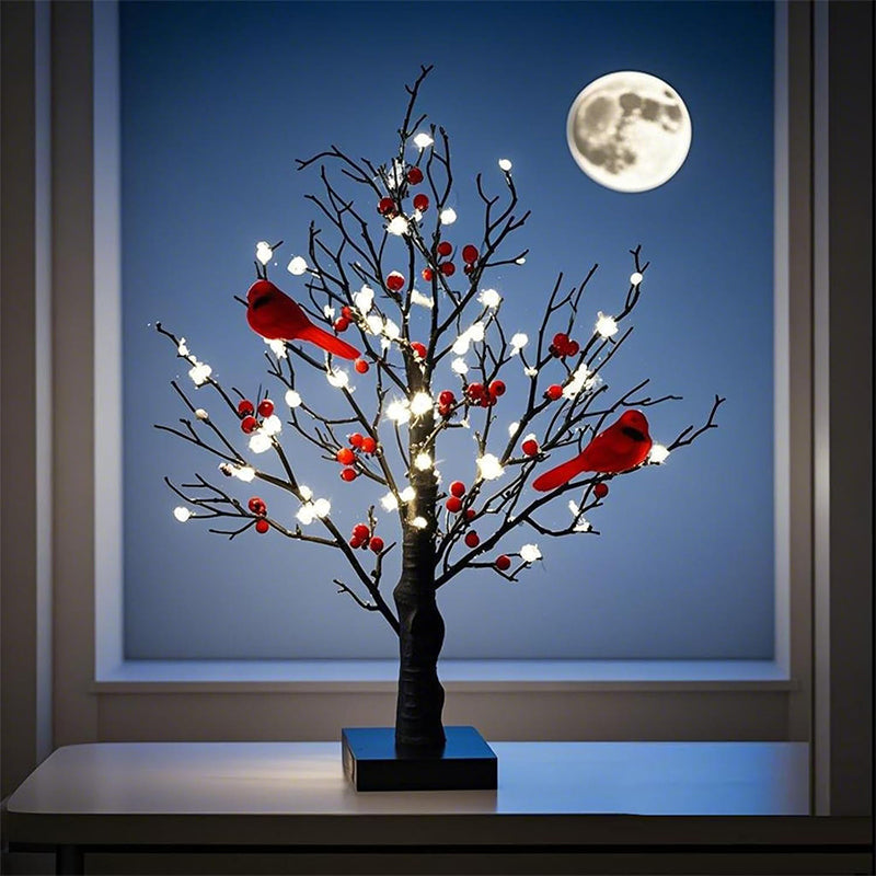 Sakerplus Vintage Glowing Tree With Cardinals Lamp