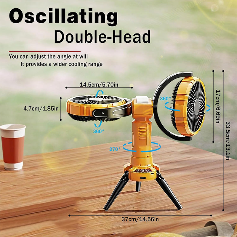Saker Double-Headed Foldable Outdoor Fan