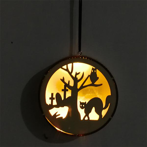 Saker Halloween Hanging Wooden Light (6 pcs)