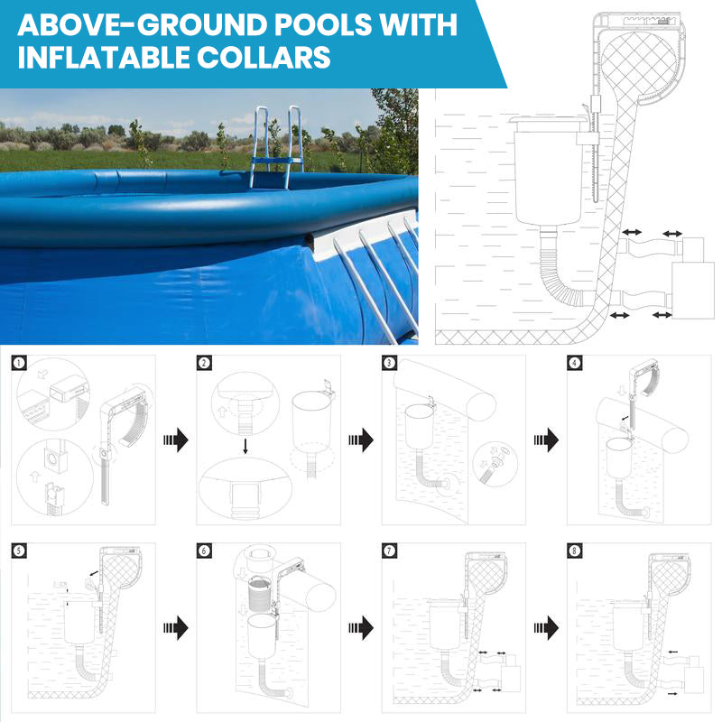 Sakerplus Floating Pool Skimmer with Mount Bracket