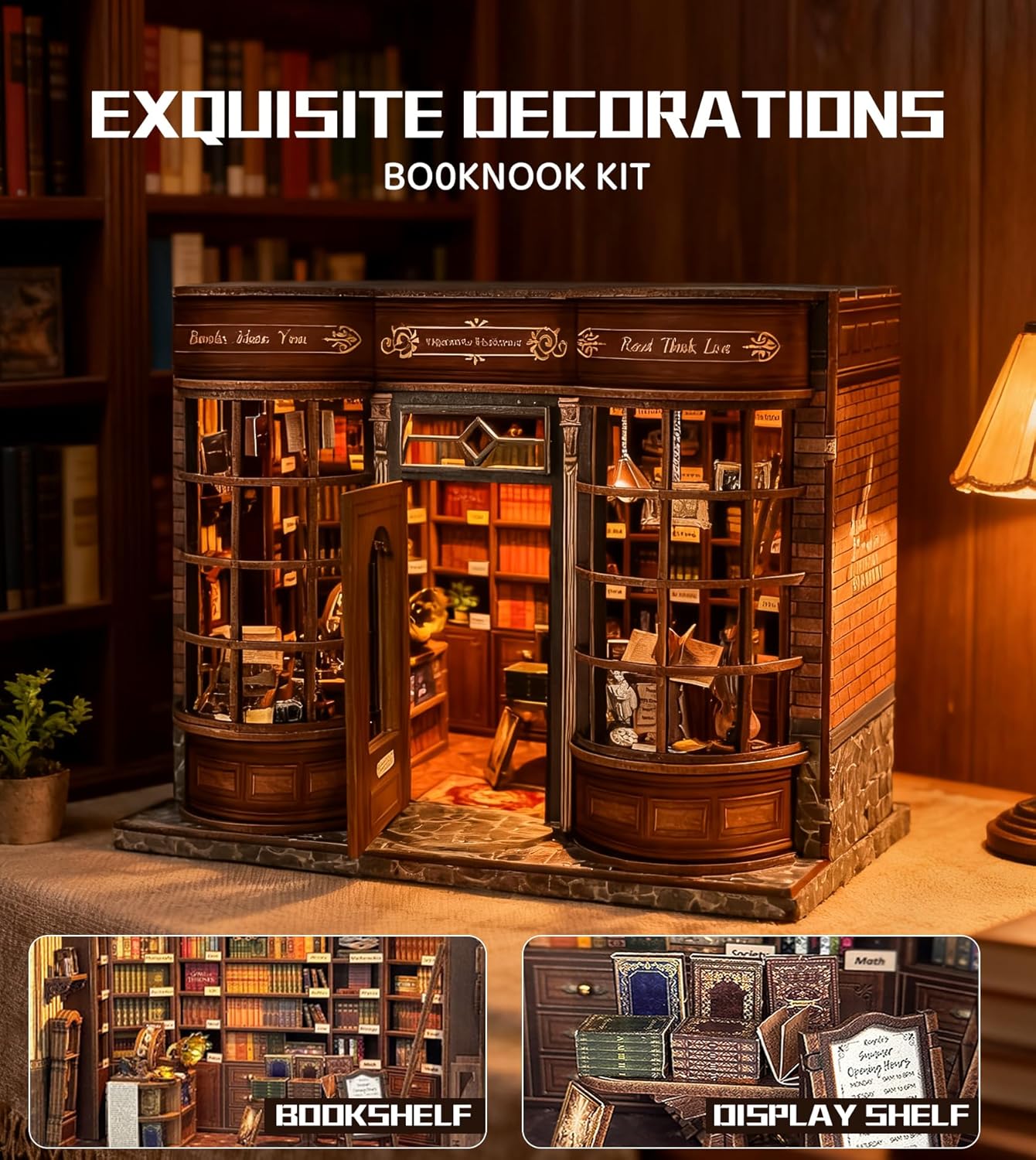 Sakerplus® 3D Wooden Book Nook Diorama Kit