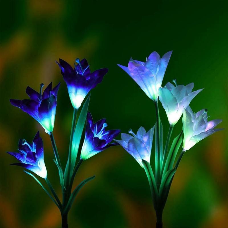 Solar Powered LED Flower Stake Set