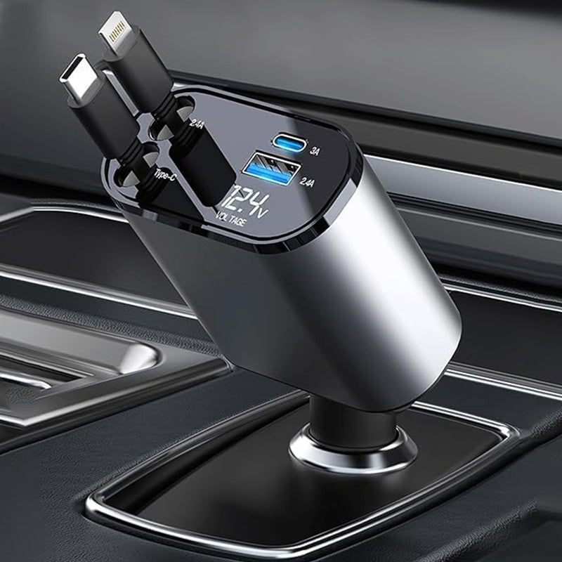 SAKER® 4 in 1 Retractable Car Charger