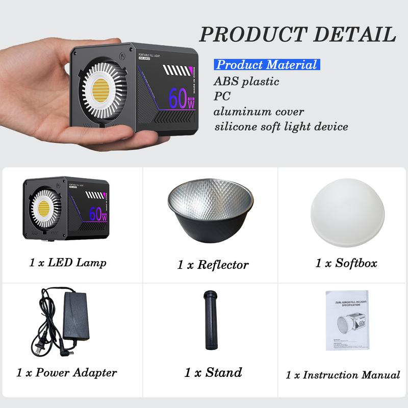 Sakerplus Portable RGB Studio Lighting for Vlogs