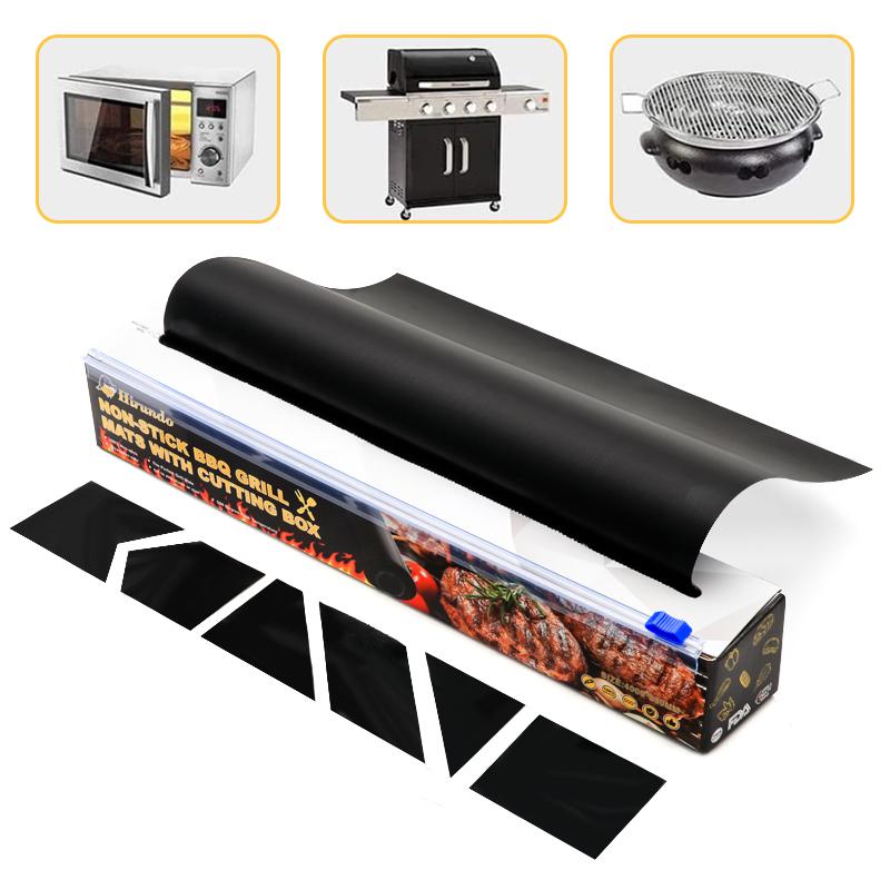 Hirundo Non-Stick BBQ Grill Mats with cutting box