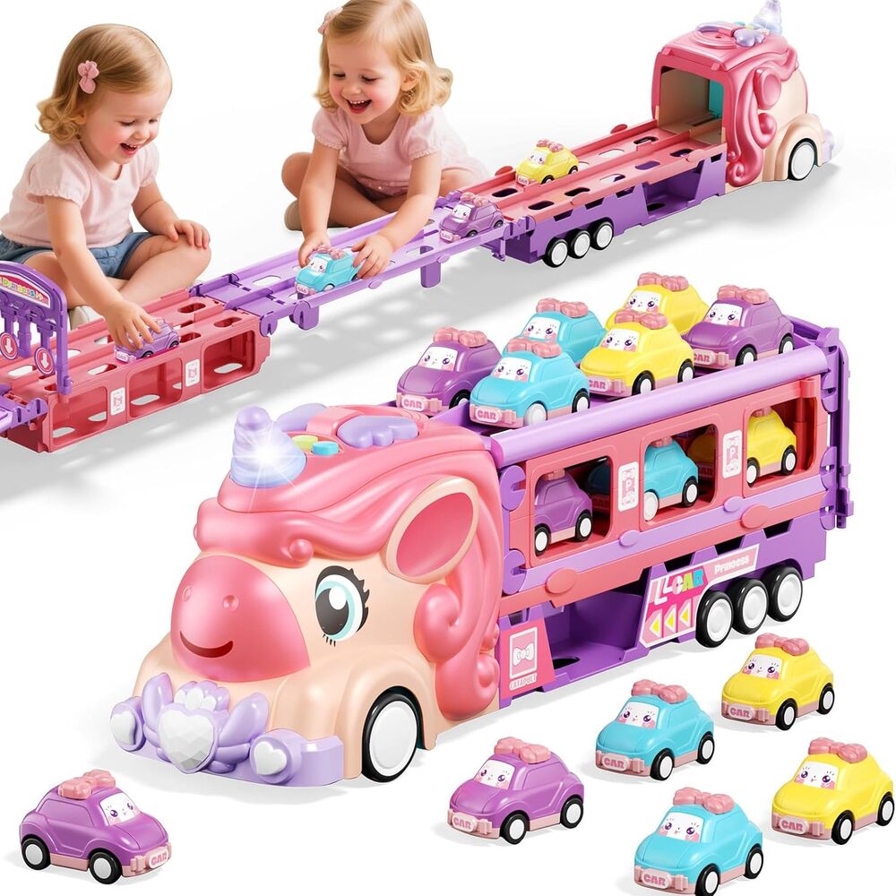 Sakerplus® Unicorn Toy Car Set Girls