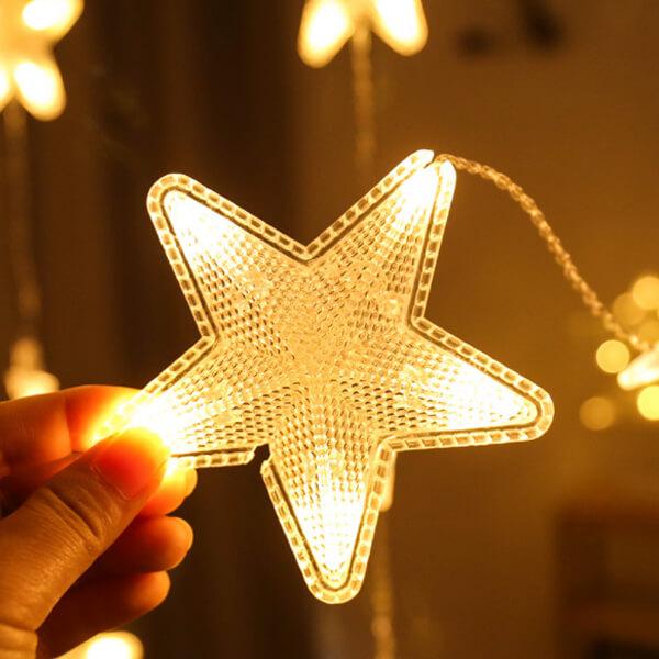 Christmas Star Curtain String Lights
