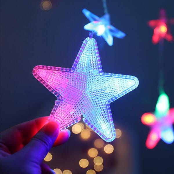 Christmas Star Curtain String Lights