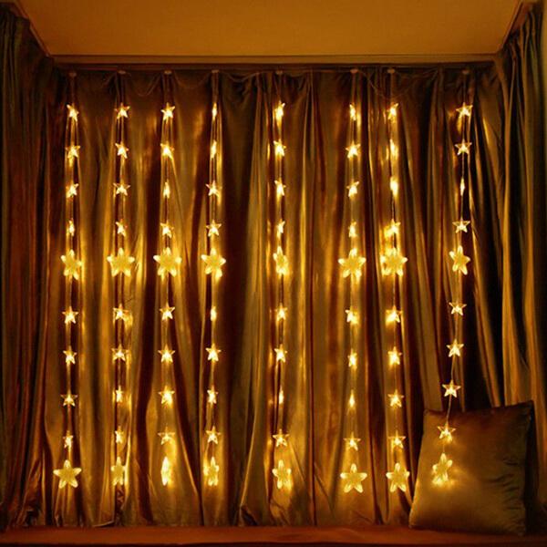 Christmas Star Curtain String Lights