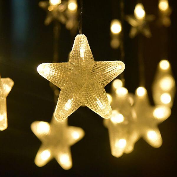 Christmas Star Curtain String Lights