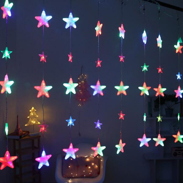 Christmas Star Curtain String Lights