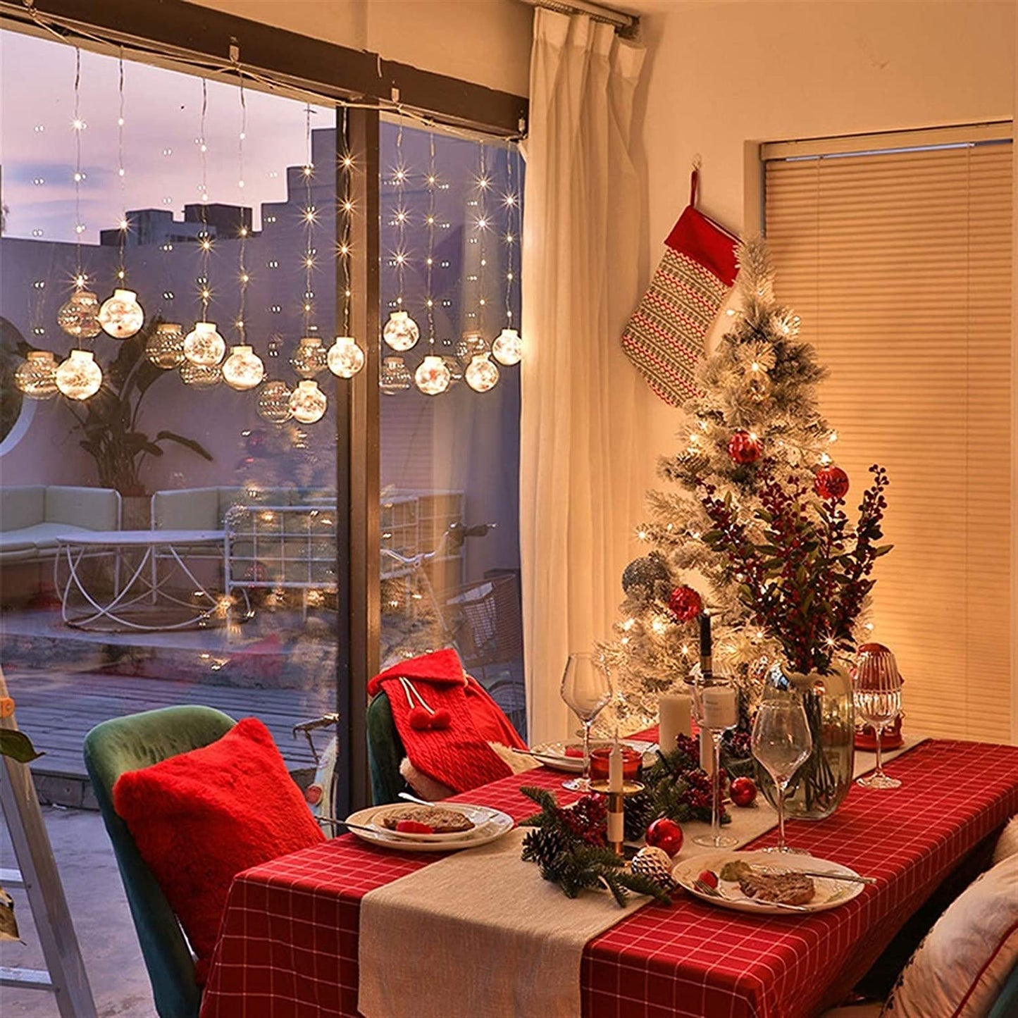 Christmas Wishing Ball Curtain Lights