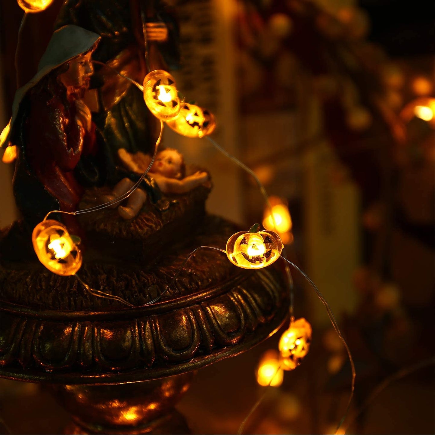 Grimace Pumpkin Halloween String Lights