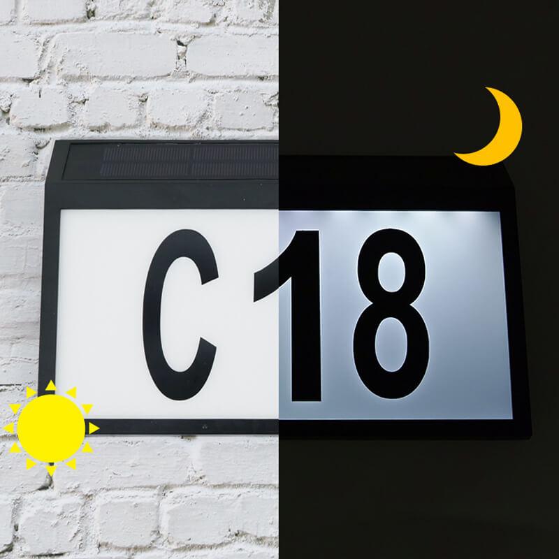 LED Solar House Number Light