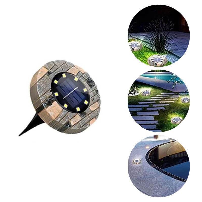 Outdoor Waterproof LED Solar Ground White Lights for Pathway