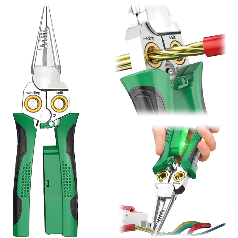 Sakerplus 8-in-1 Voltage Testing Wire Stripper Pliers