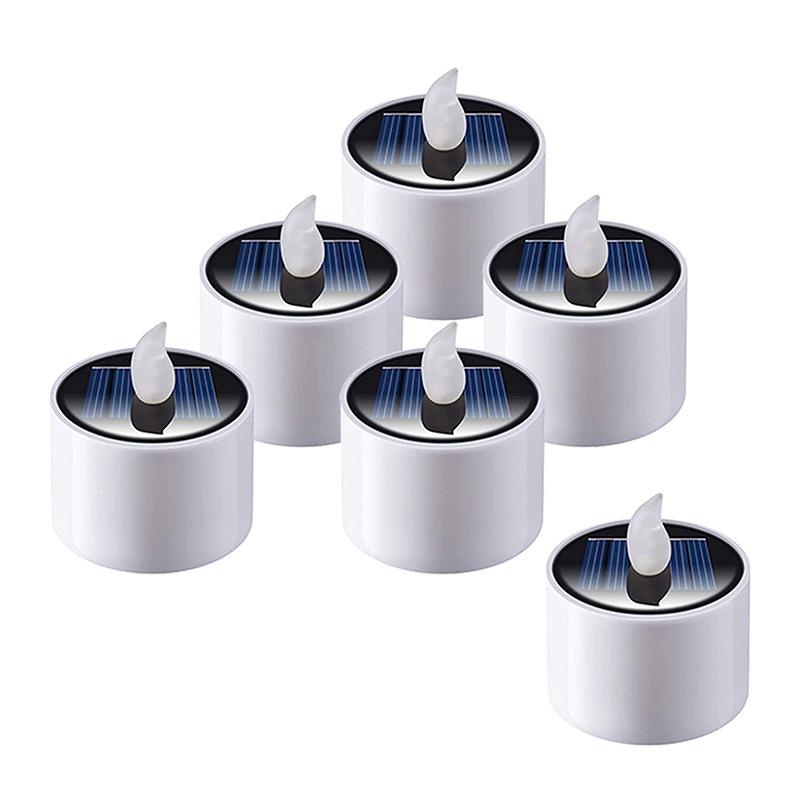 Solar Candles Outdoor Flameless Flickering light, 6PCS