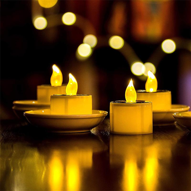 Solar Candles Outdoor Flameless Flickering light, 6PCS