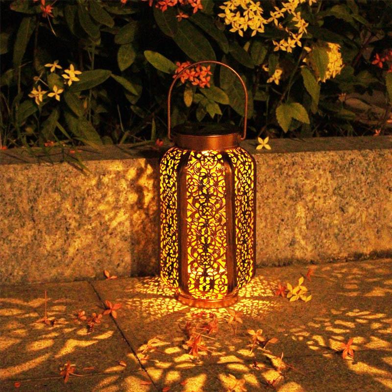 Solar Carved Hollow Garden Light