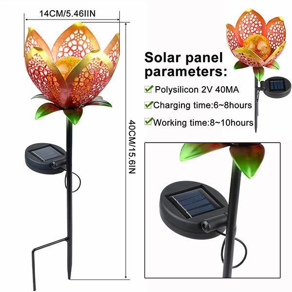 Solar Flower Crackle Garden Light, 2 Pack