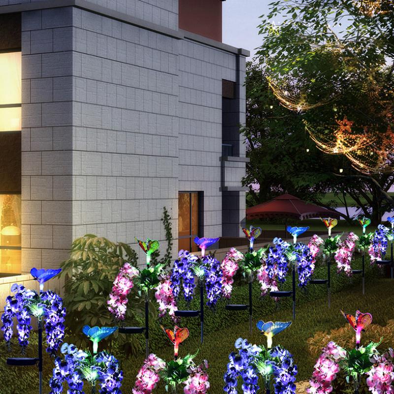 Solar-Powered Butterfly Flower Light