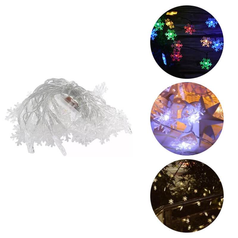Solar Powered Christmas Snowflake String Lights