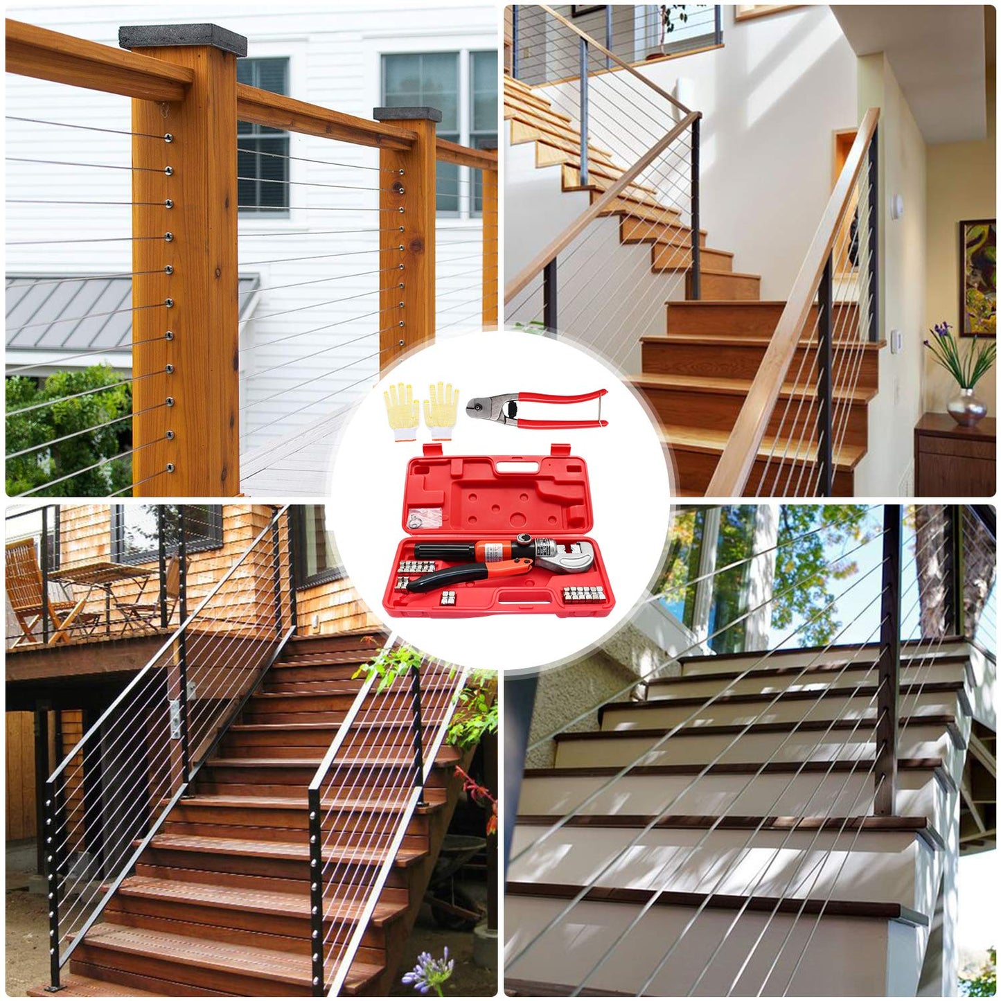 Sakerplus Upgraded Hydraulic Cable Crimper Hand Tool