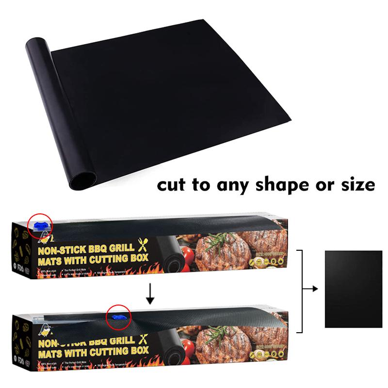 Hirundo Non-Stick BBQ Grill Mats with cutting box