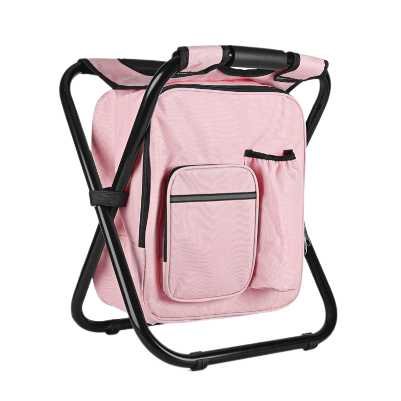SAKER® Folding Camping Stool Backpack Insulated Cooler Bag