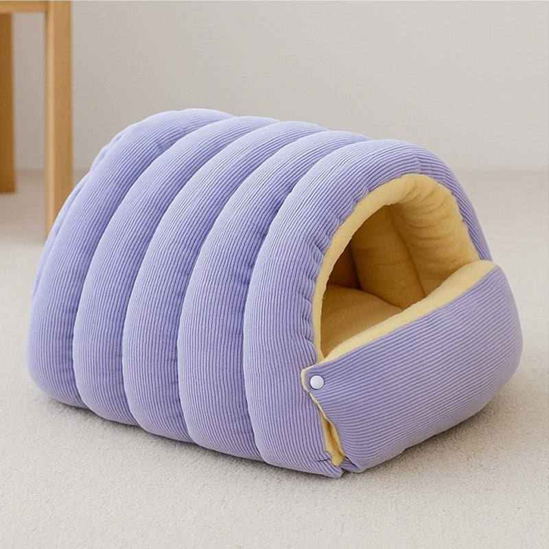 Sakerplus Warm Corduroy Pet Cave Bed