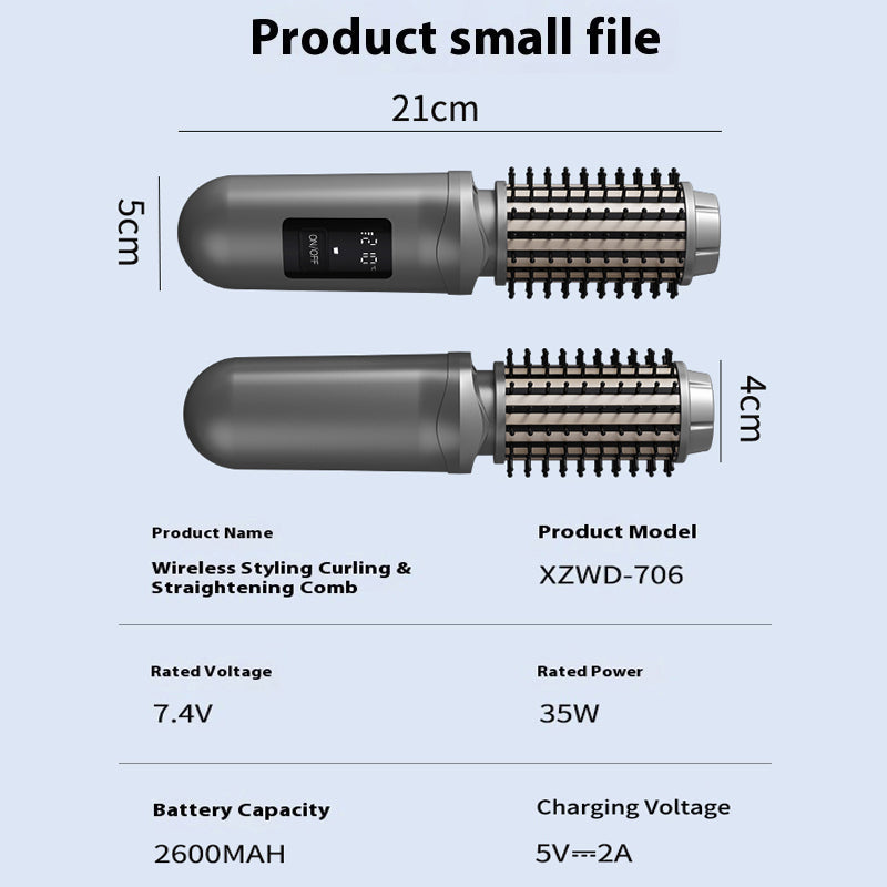 Sakerplus® Portable 3-in-1 Cordless Curling Brush